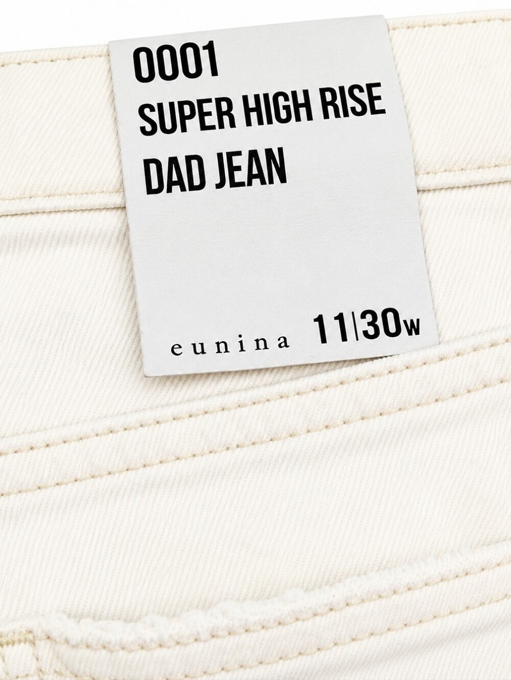 Eunina Codi Super High Rise Dad Jean Super Moon Ecru NWT 11/30 Distressed - Picture 3 of 7